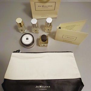JO MALONE LONDON 8pc Deluxe Samples w/Cosmetic Bag & Small Gift Bag *OBO*